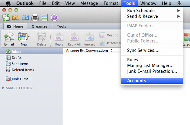 outlook 2011 for mac freezing deleting account